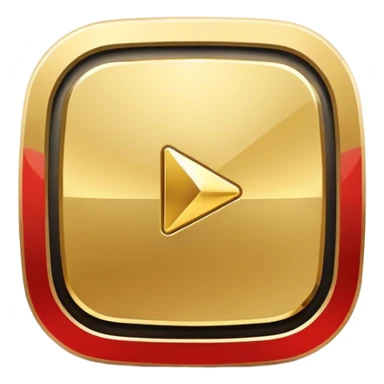 modern youtube golden play button logo sticker