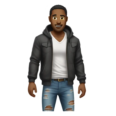 Man in ripped clothes sticker