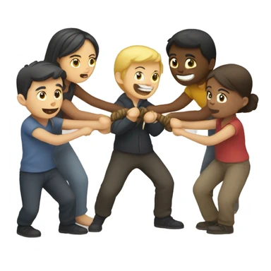 tug-of-war,  Four people sticker