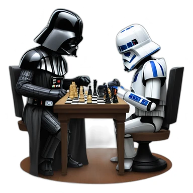 R2D2 playing chess with darth vader sticker