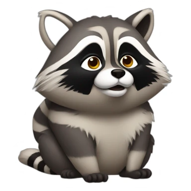 Racoon fat sticker