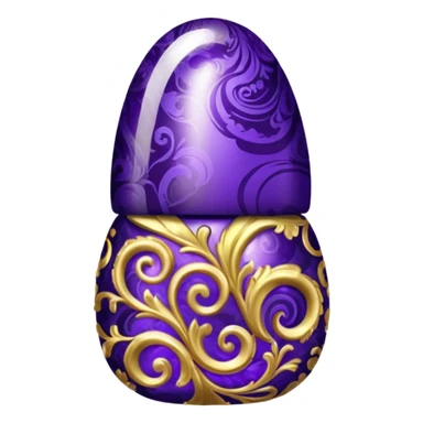 gold and dark purple rococo inflatable puffy nail polish sticker