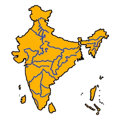 India map with saffron colour ( akhand Bharat ) sticker