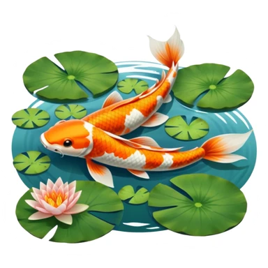 koi and lotus pond sticker