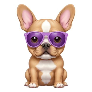 Lilac fawn French bulldog wearing sunglasses  sticker