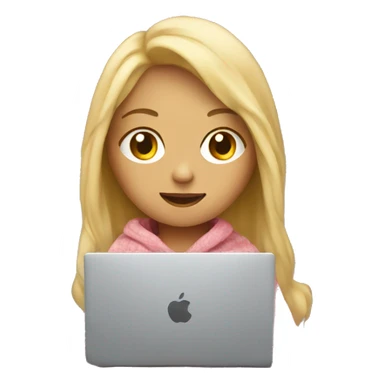 Blonde girl in blanket on laptop sticker