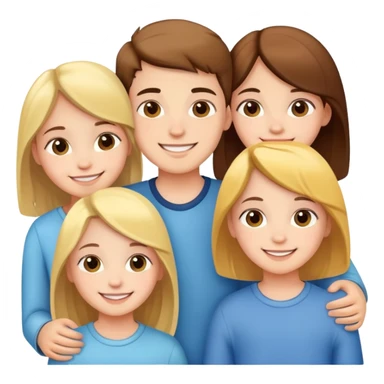 three siblings - one boy and two girls smiling together sticker