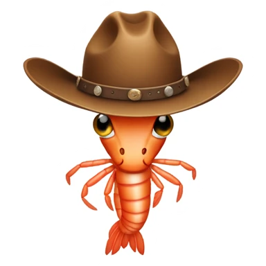 Shrimp in a cowboy hat sticker