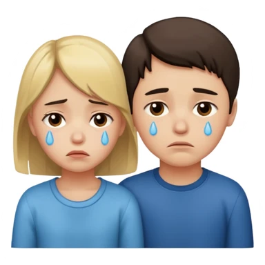 boy and girl heart break sticker