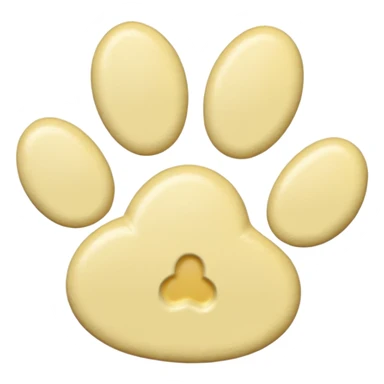 a pale pastel yellow pawprint sticker