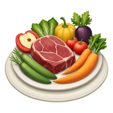 dinner with meat fruit and veggie sticker