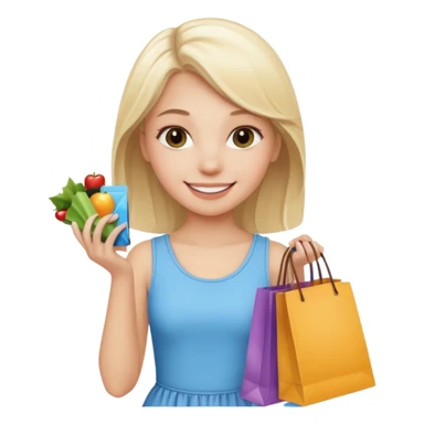 a white blonde teen girl going shopping sticker