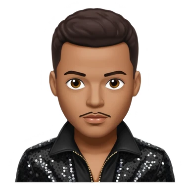 Christopher Williams, R&B Singer with dark brown hair, black sequin outfit sticker