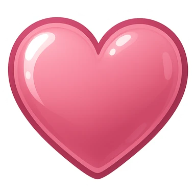 heart with a pink glassy shine, clean digital illustration, no background sticker