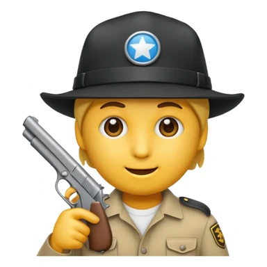 As un emoji que se vea la cabeza nada más con una gorra de lado y que no tenga aspecto infantil con una pistola  sticker