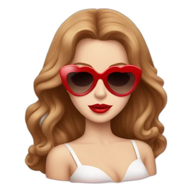 lana del rey with red heart shaped sunglasses sticker