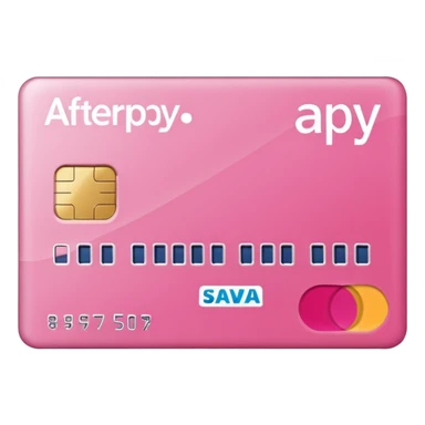 pink big AFTERPAY word on a credit card sticker