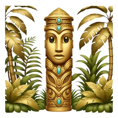 gold Totem in jungle sticker