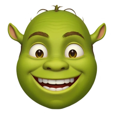 Shrek with a big happy grin, emoji style sticker