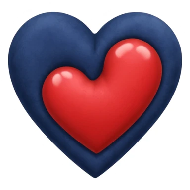 heart with a velvet navy center sticker