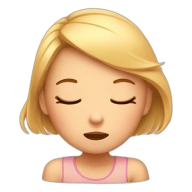 Girl with closed eyes opening mouth and stretching toung out sticker