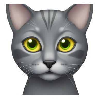 Grey cat with green/yellow eyes sticker