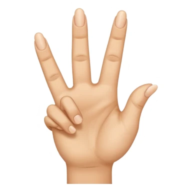 187 Handzeichen Bitte mache mir einen Emoji der mit der linken Hand den Mittelfinger auf den kleinenfinger und den Ringfinger auf den Daumen und der Zeigefinger in die Luft und mit der rechten Hand bitte den Mittelfinger nach unten und den Zeigefinger leicht nach oben sticker
