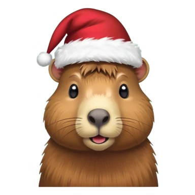 Capibara con un gorro de Navidad sticker