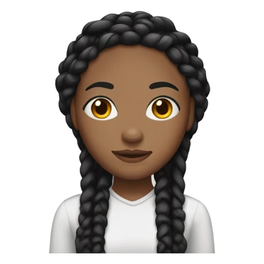 black woman with m black braids and lashes sticker