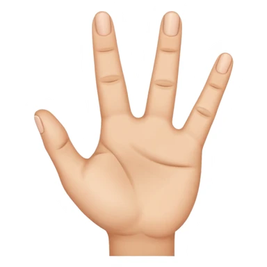 Mano con 4 dedos levantados y el otro doblado sticker