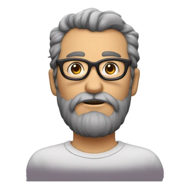Homme gros chauve portant des lunettes et une barbe  sticker