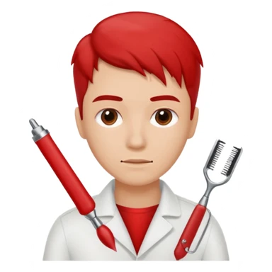 hairdresser razor red sticker