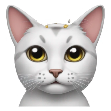 A sassy cat emoji wearing a tiara and batting its eyelashes sticker
