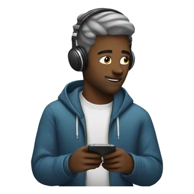 Guy listening to music sticker