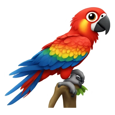 baby scarlet macaw full body big eyes sticker