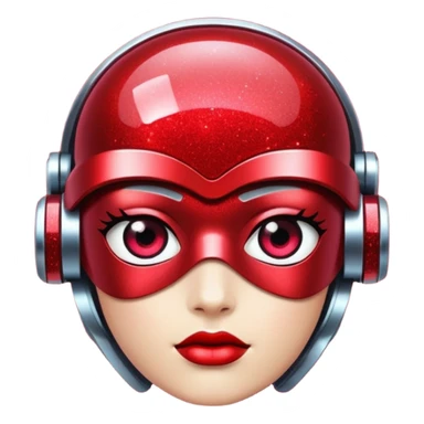 red glitter cyberpunk shine sticker