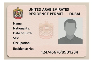 Dubai residence permit sticker