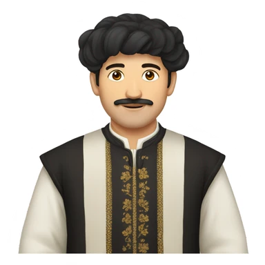 georgian man in traditional clothes with khinkali sticker