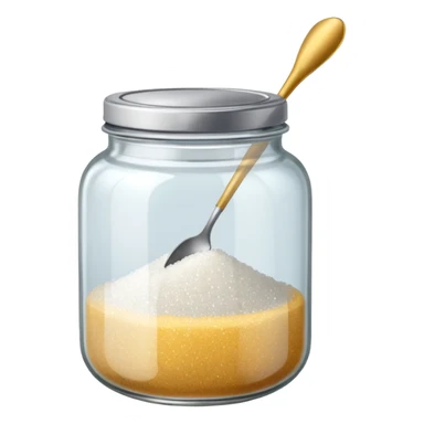 Jar of sugar with spoon sticker