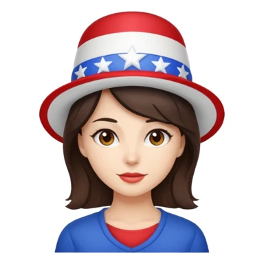 4th of july brunette woman sticker