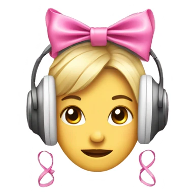 Headphone with pink coquette bows sticker
