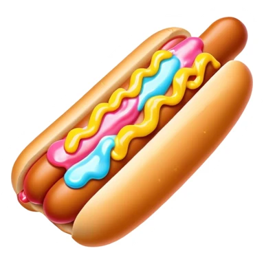 Melting neon ice cream hot dog  sticker