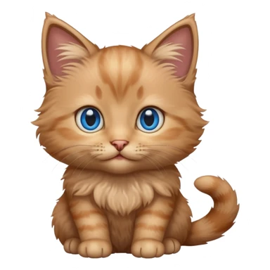 light brown fluffy kitten with blue eyes sticker