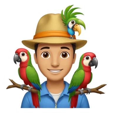 Walker + parrot on shoulder, Pet Walkers. sticker