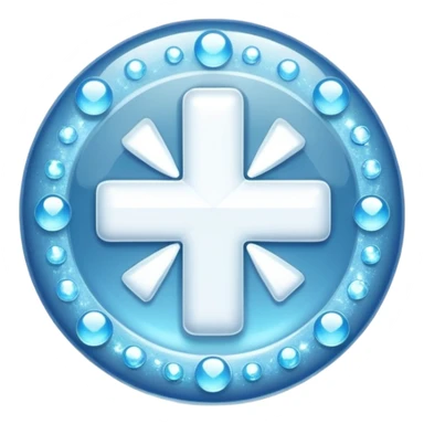 glitter white symbol of health + sticker