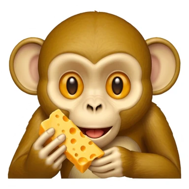Monkey eating cheese sticker