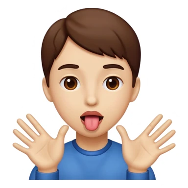 Tongue out and hands to the side sticker