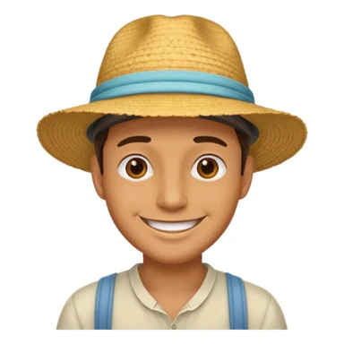 man with summer hat sticker