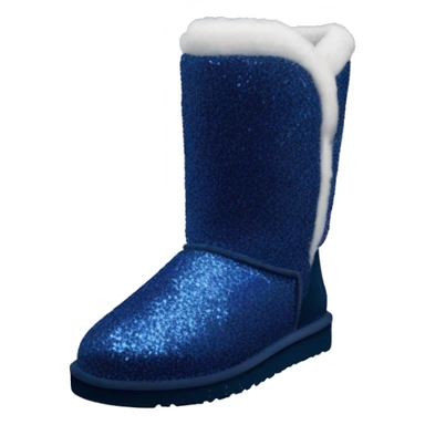 Realistic navy blue Sparkle glitter and fur Ugg boots. sticker