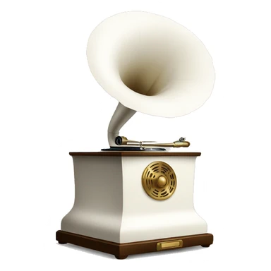 white retro gramophone sticker